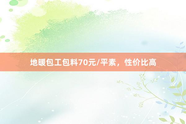 地暖包工包料70元/平素，性价比高