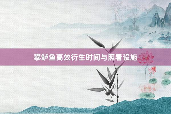 攀鲈鱼高效衍生时间与照看设施